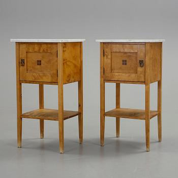 SÄNGBORD, ett par, Norge. Jugend, omkring 1910-20.