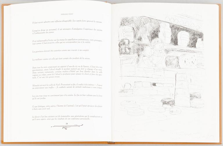 Books and menus of French gastronomy.