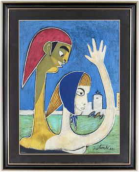 Jean Cocteau · JEAN COCTEAU, färglitografi, signerad i trycket, numrerad 124/300.