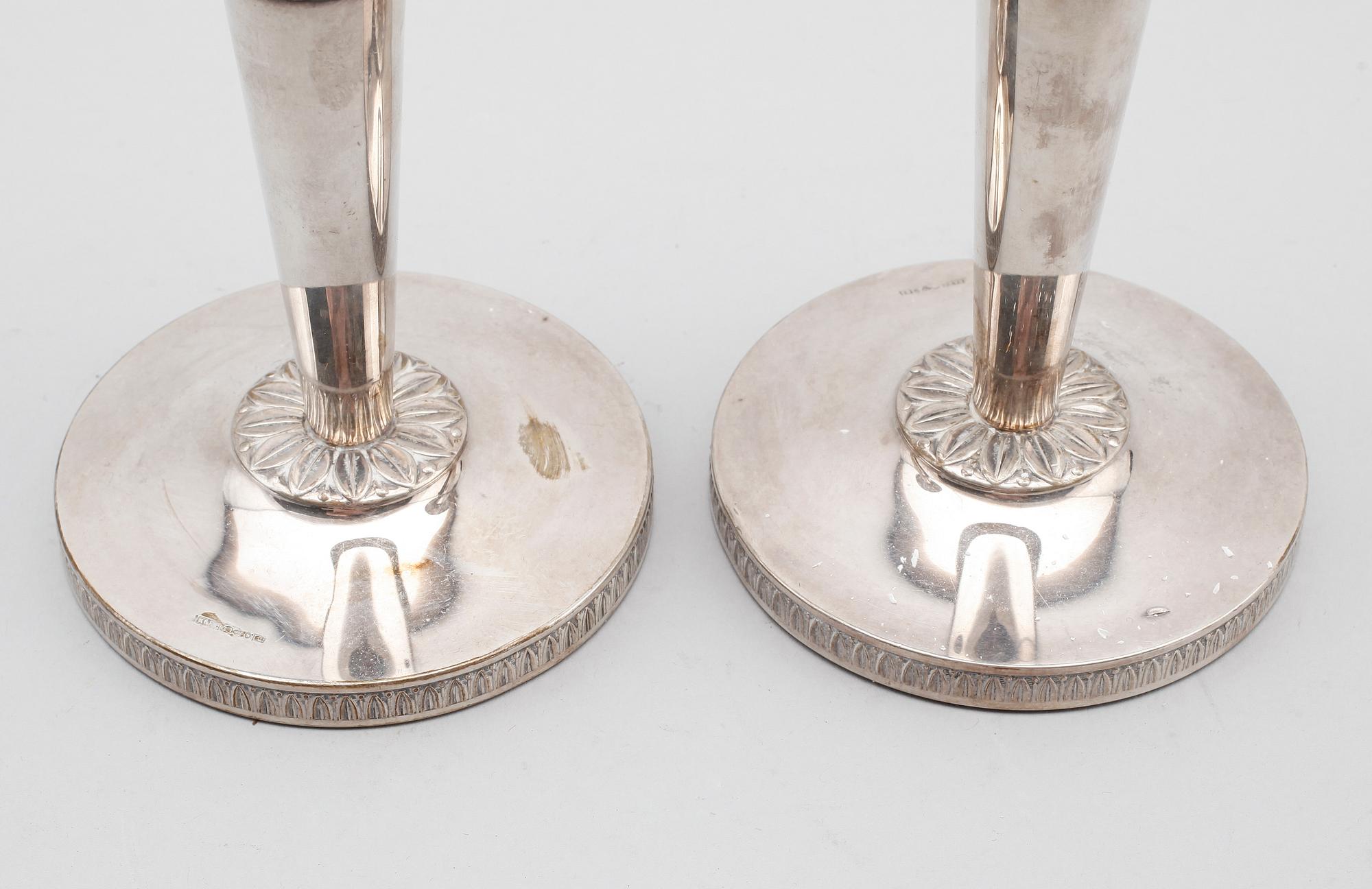 LJUSSTAKAR, 1 par, silver, K&EC, Göteborg 1960.