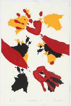 Raul Meel, mapp med 6 st färgserigrafier med handavtryck, 1989, signerade numrerade IV/X.