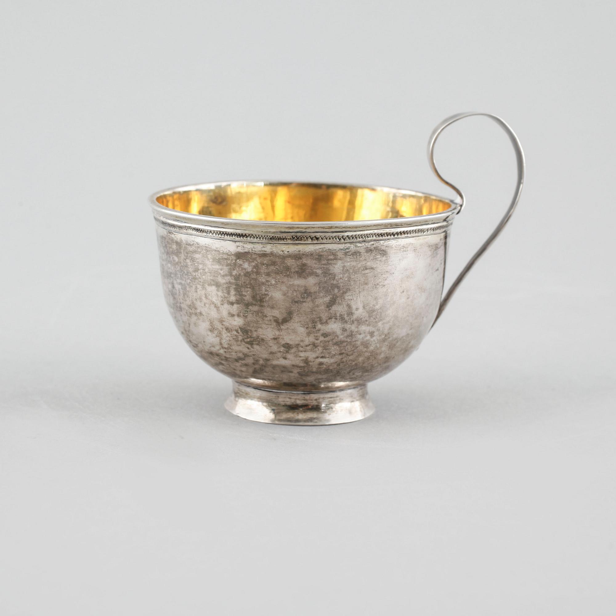 A Swedish 19th century parcel-gilt cup, mark of Johan Westerberg, Piteå (1807-1829).