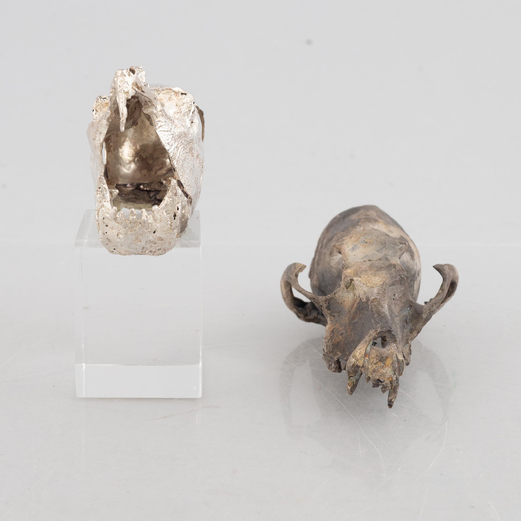 Lars Arby, två sterling silver skulpturer, Göteborg 1982.