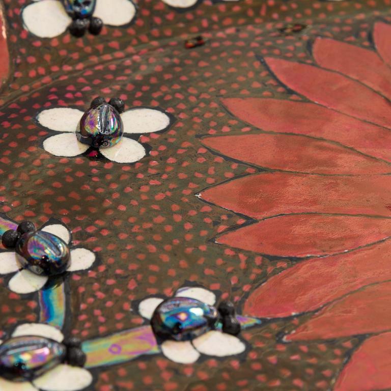 Birger Kaipiainen, dekorationsfat, stengods, signerat Kaipiainen Arabia Finland.