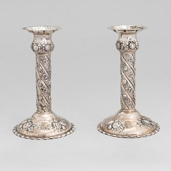 A pair of silver candlesticks, Helsinki 1957.