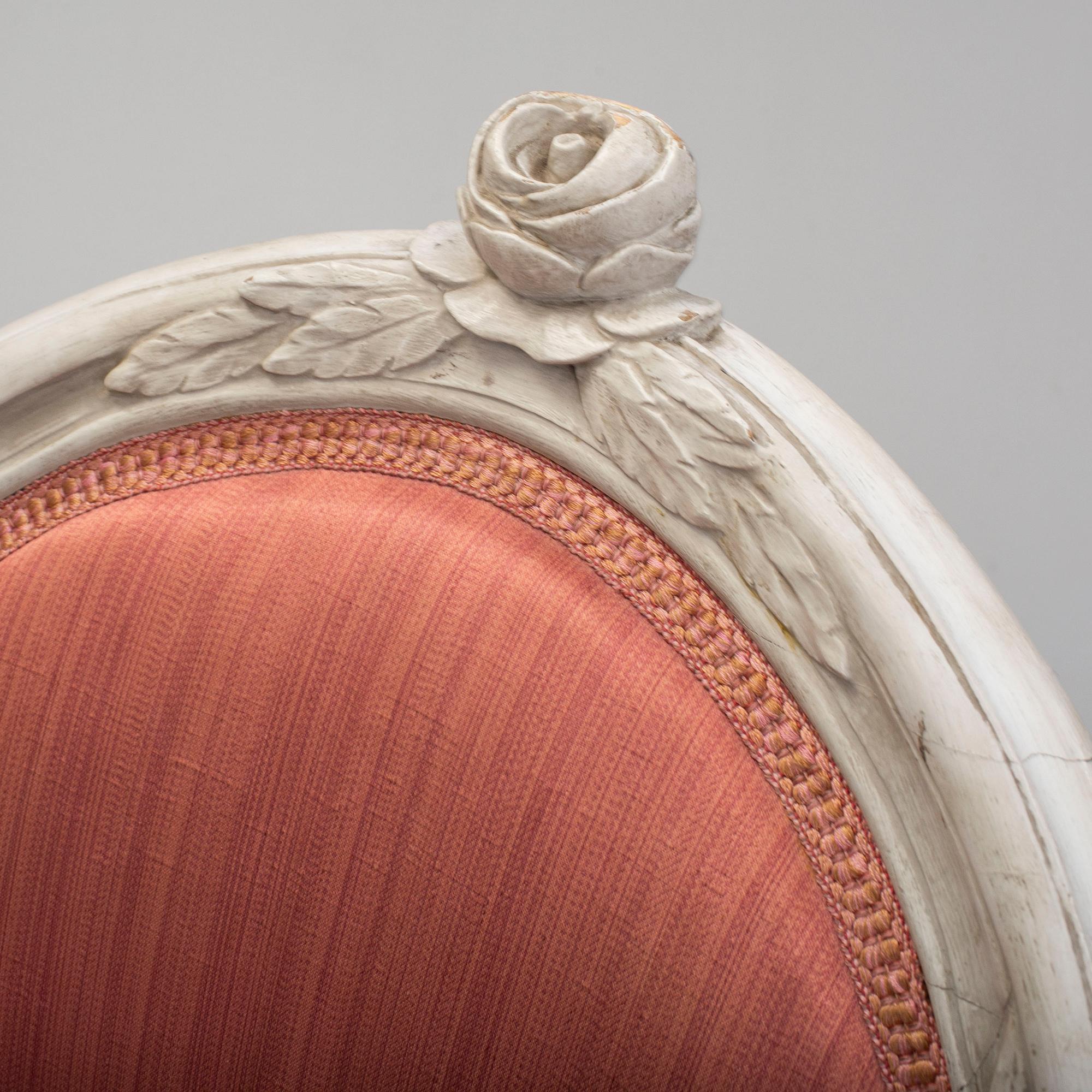 A pair of late 18th century Gustavian chairs by Johan Erik Höglander.