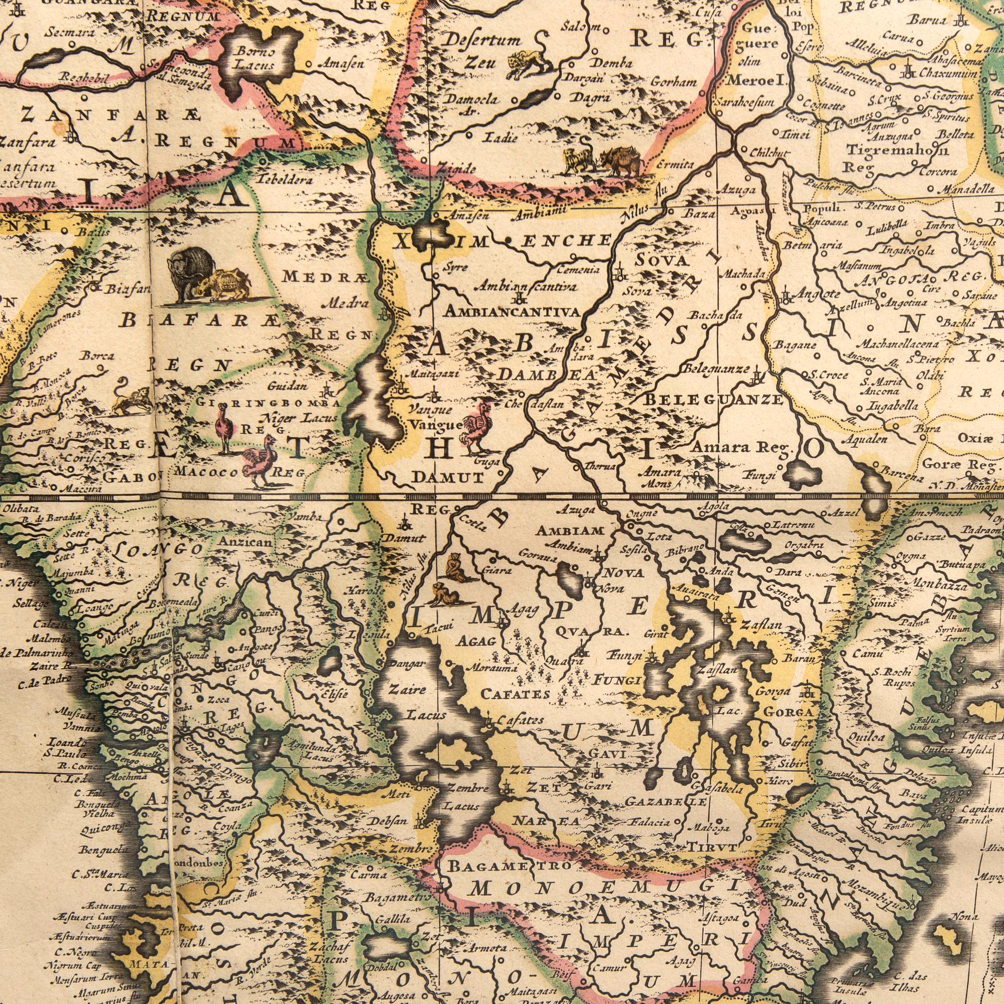 Frederik de Wit, map Africa, hand coloured copper engraving, Amsterdam c 1690.