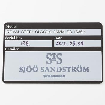 Sjöö Sandström, Royal Steel Classic, wristwatch, 36 mm.