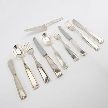 Erik Flemming, cutlery approx. 99 dlr "Flavia" silver Skellefteå 1950s,.