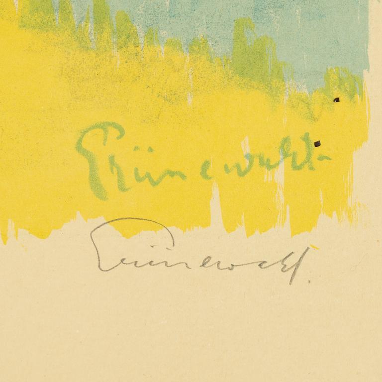 Isaac Grünewald, lithograph in colours, signed 138/200.
