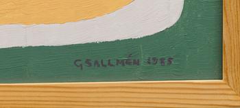 GUNNEL SALLMÉN, olja på skiva, signerad och daterad 1985.
