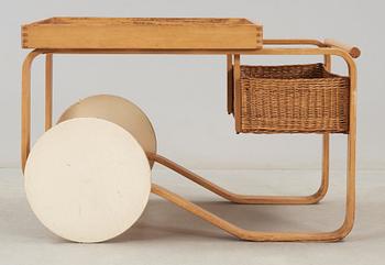 An Alvar Aalto 'model 900' serving trolley,  Huonekalu-ja Rakennustyötehdas Ab for Artek, Finland, probably 1940's-50's.