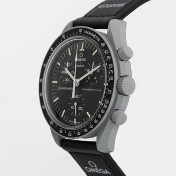 Swatch/Omega, MoonSwatch, "Mission to the Moon", chronograph, wristwatch, 42 mm.