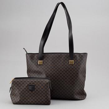 CÉLINE, a Macadam canvas bag and toilet bag.