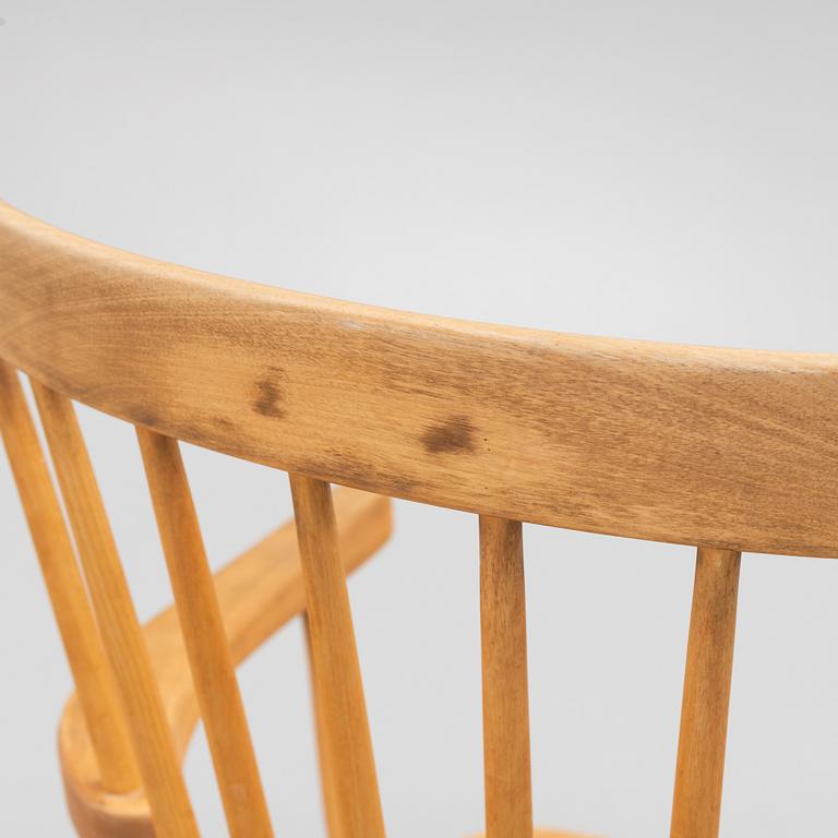 Carl Malmsten, six 'Lilla Åland' chairs, Stolab, 1990-92. Dining table, Stolab, 1989.