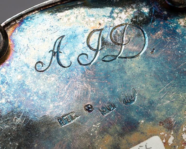 A Swedish early 19th century parcel-gilt milk-jug, mark of HI Lyberg, Borås 1820.