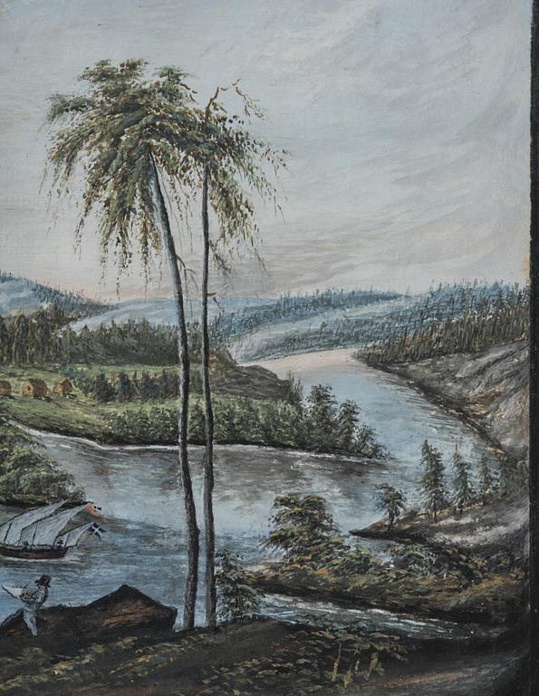 Swedish artist, "View of Näs located by the road between Gothenburg and Alingsås," dated 1808.
