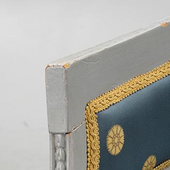 A late Gustavian style armchair, early 20th Century.