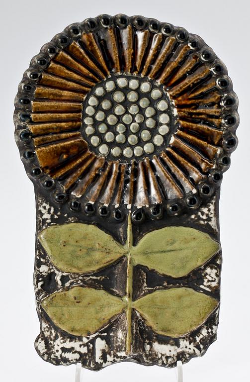 VÄGGPLAKETT, stengods, Lisa Larson, Gustavsberg.