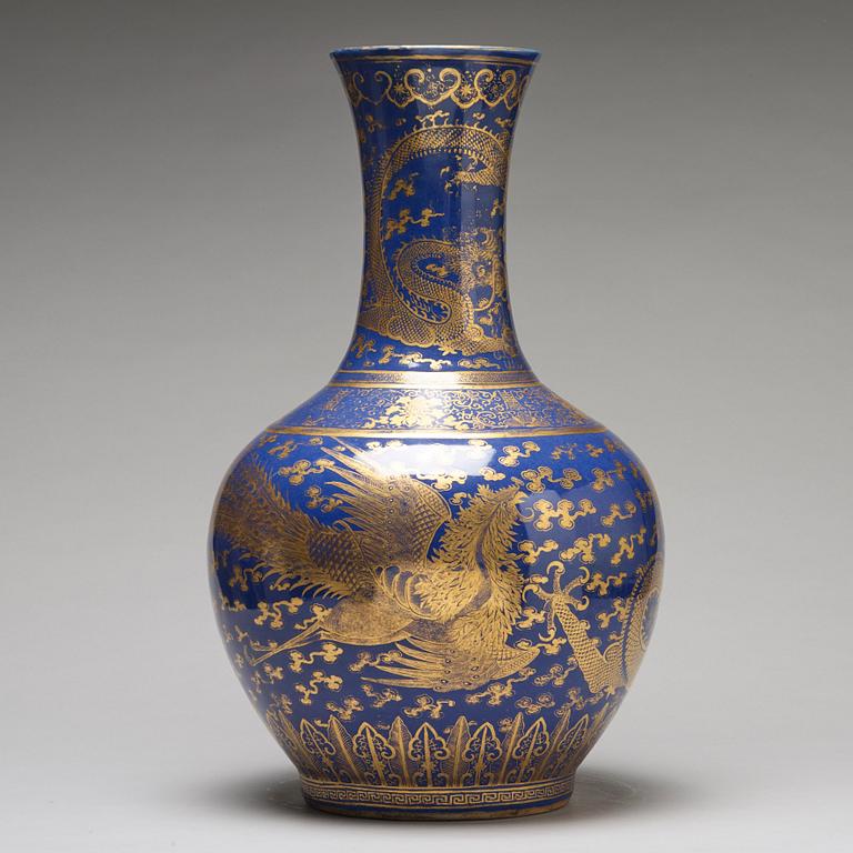 A large Chinese 'dragon and phoenix' vase, 20th Century.