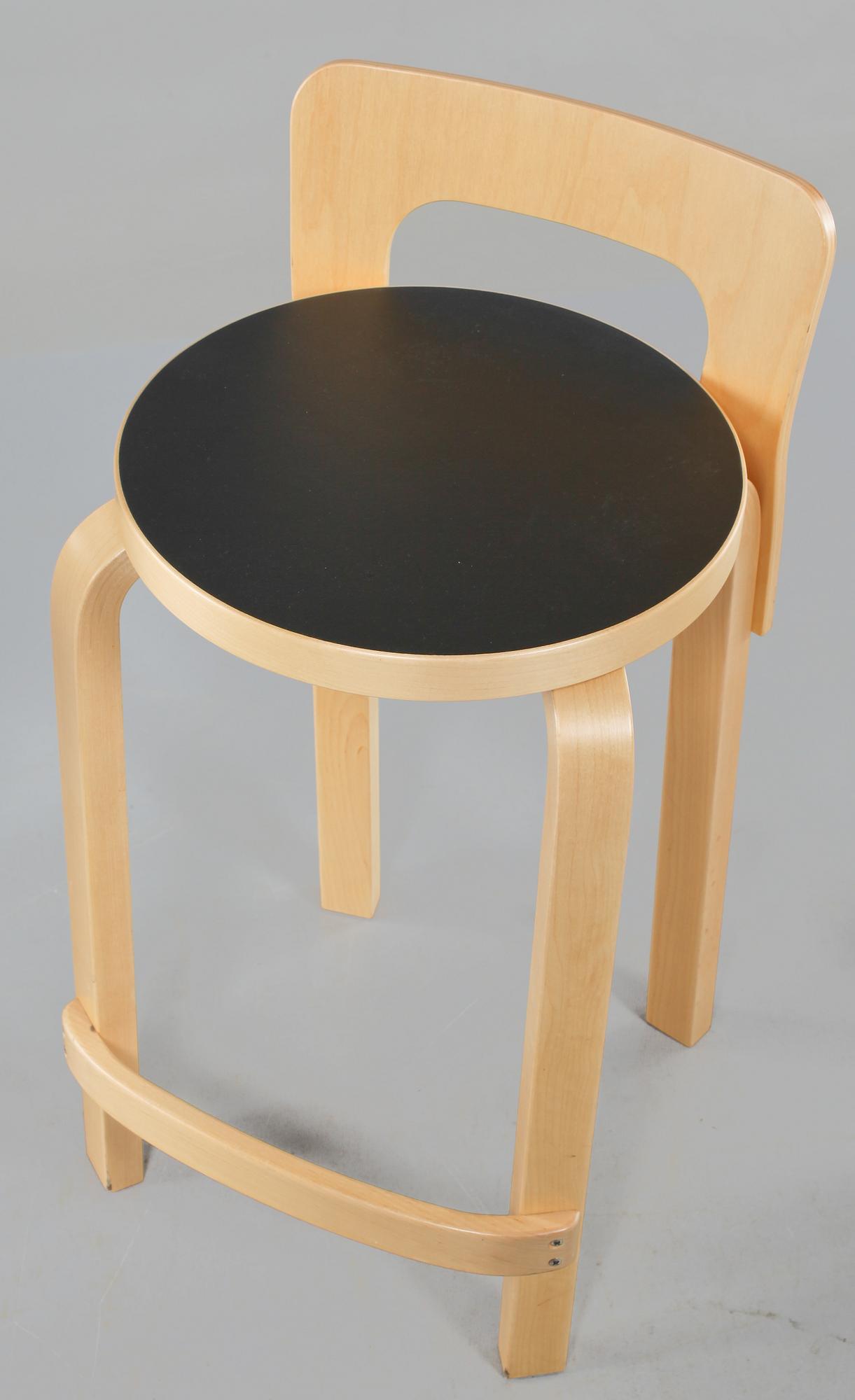 BARSTOLAR, 4 stycken, Alvar Aalto, 1900-talets andra hälft.