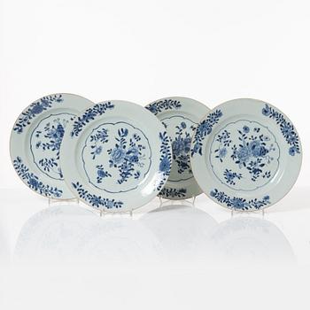 15 porcelain plates, China, Qing dynasty, Qianlong 1736-95.