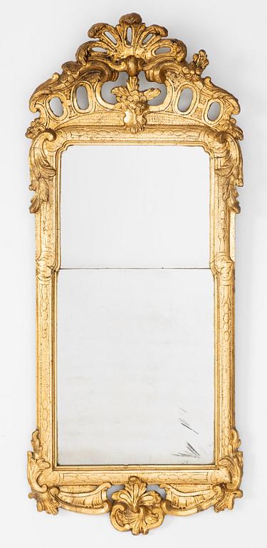 Niclas Falkengren, a gilt Rococo mirror, Jönköping (active 1776-1813), signed NFG.