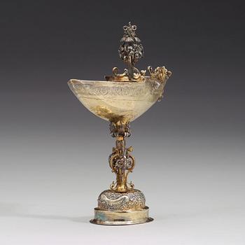 Esaias zur Linden, pokal i form av ett skepp, silver, Nürnberg (1609-1632).