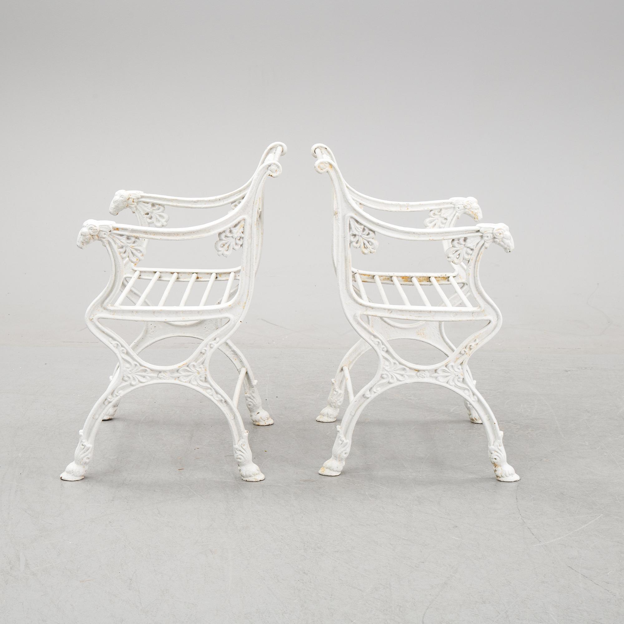 Parkstolar, gjutjärn, efter Karl Friedrich Schinkel, 1900-tal.