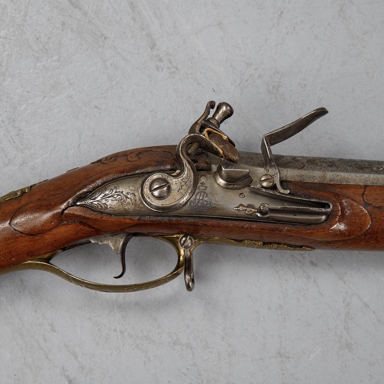 A German re-converted flintlock gun, first half of the 18th Century.