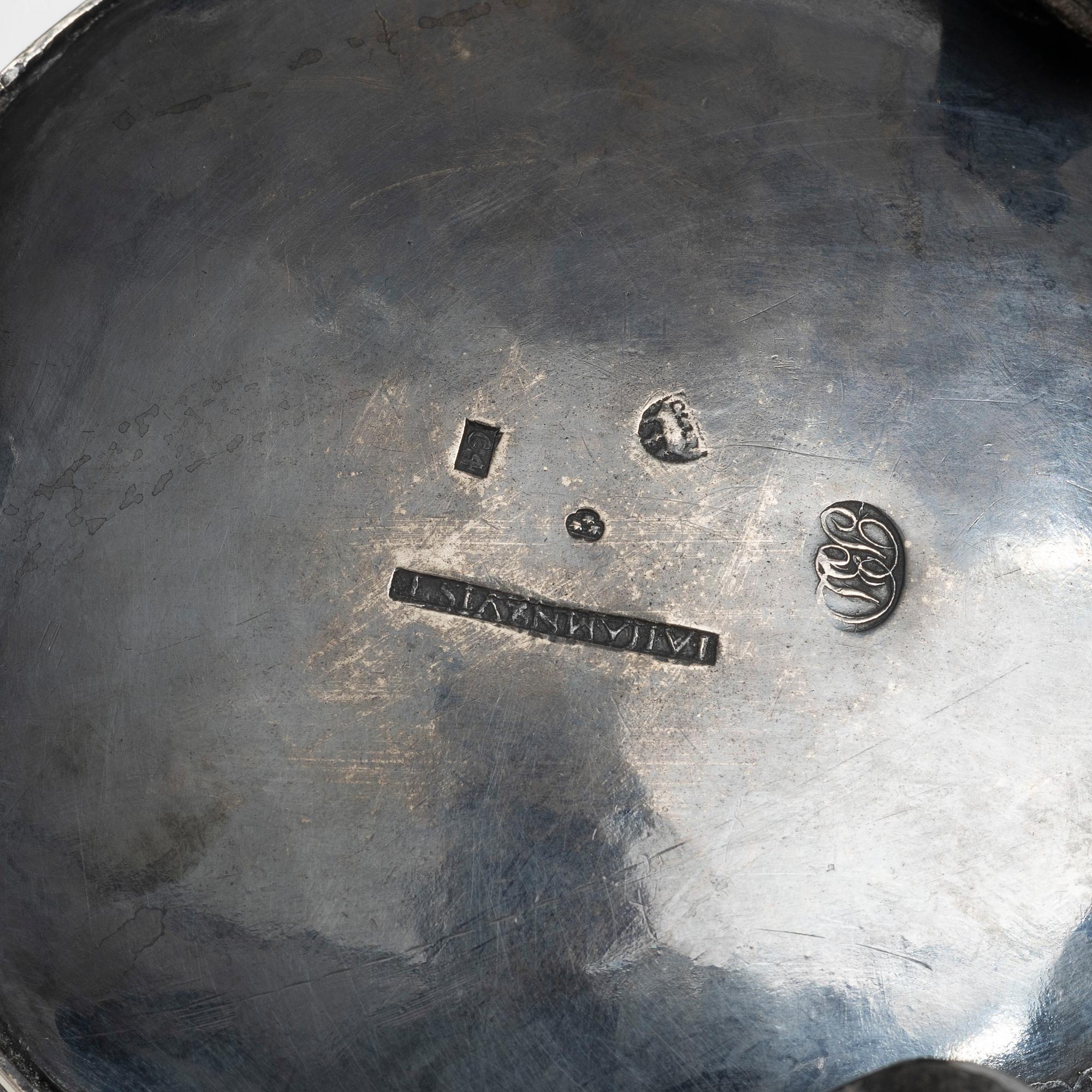 Johan Adolf Hamnqvist, a silver coffee pot, Åmål, Sweden, 1837.