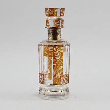 KARAFF, glas samt silver, 1939.