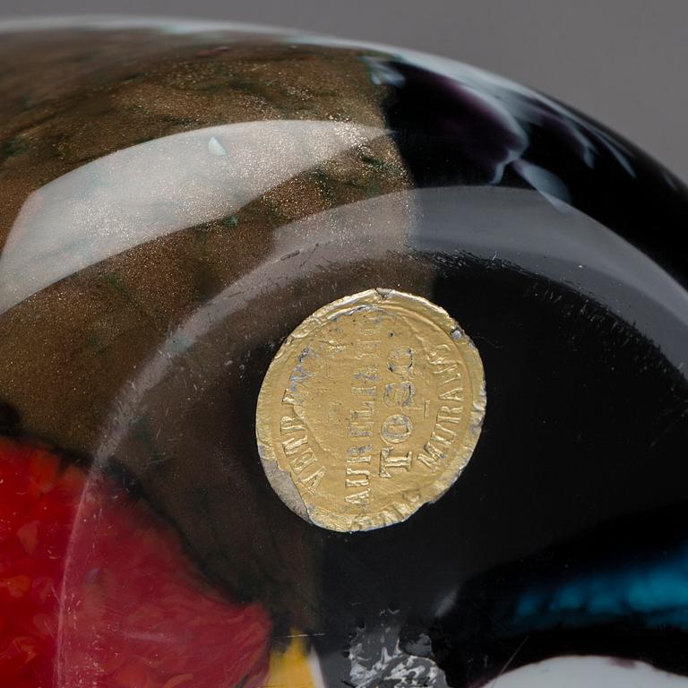 VAS, glas, Aureliano Toso, Murano, etikettmärkt.