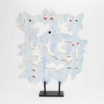 Per Olof Ultvedt, a painted wooden sculpture, signed  P.O. Ultvedt 83.