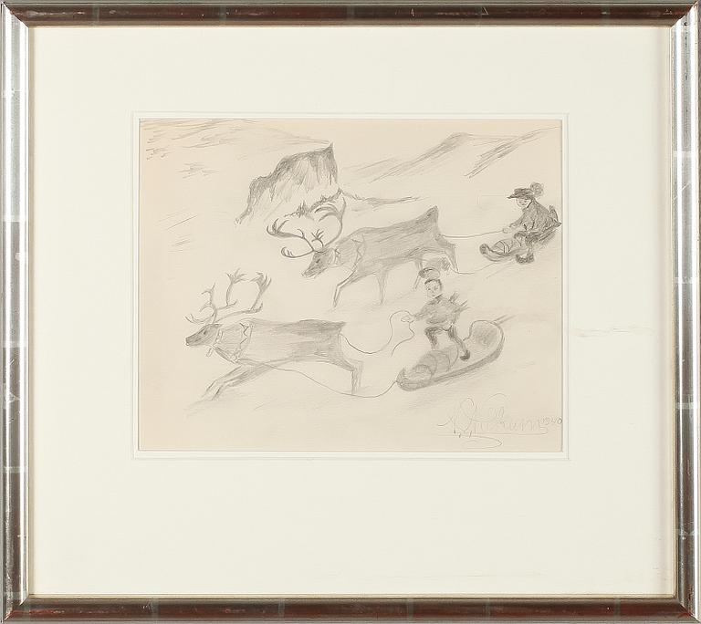 NILS NILSSON SKUM, blyerts, signerad och daterad 1940.