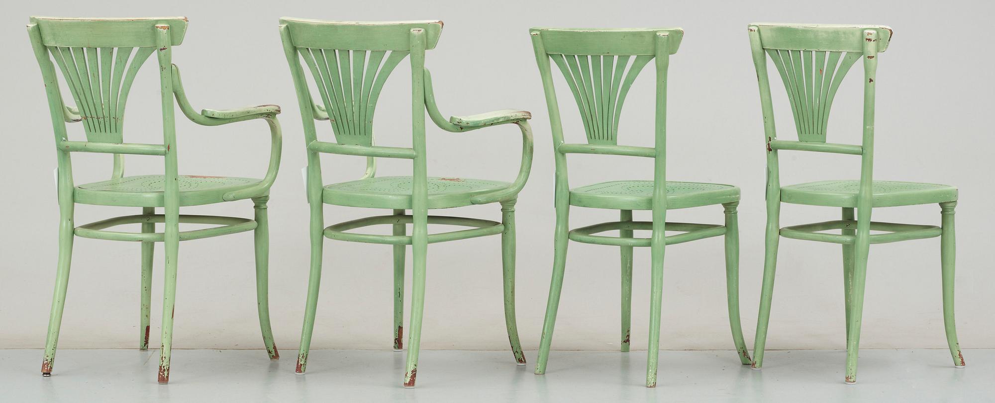STOLAR, 4 st, Thonet, Wien, Österiket 1900-talets första hälft.