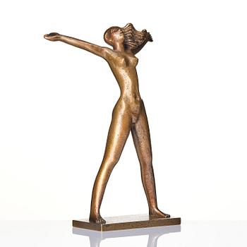 Stig Blomberg, a bronze sculpture, "Fritidsflickan", also called "Våren" (Spring), Ystad-Metall, Sweden.