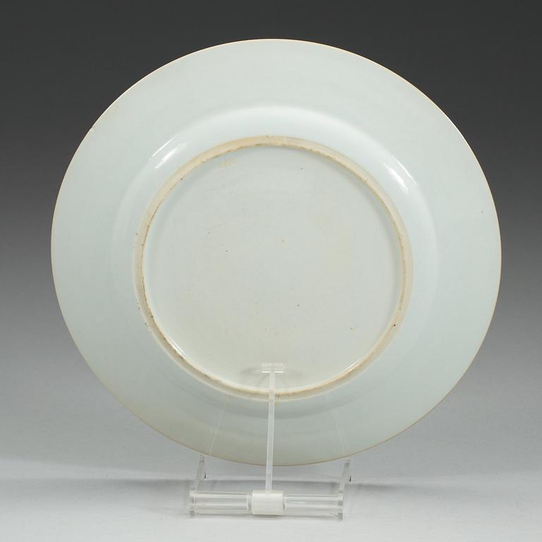 A set of six blue and gold dishes, Qing dynasty, Qianlong (1736-95).