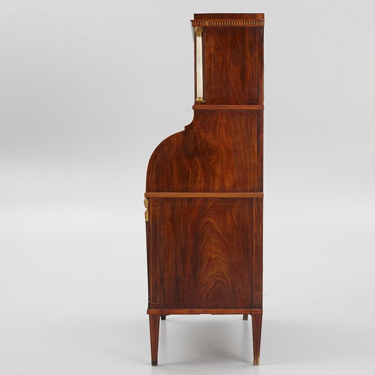 A late Gustavian mahogany secretaire, Stockholm, early 19th century,