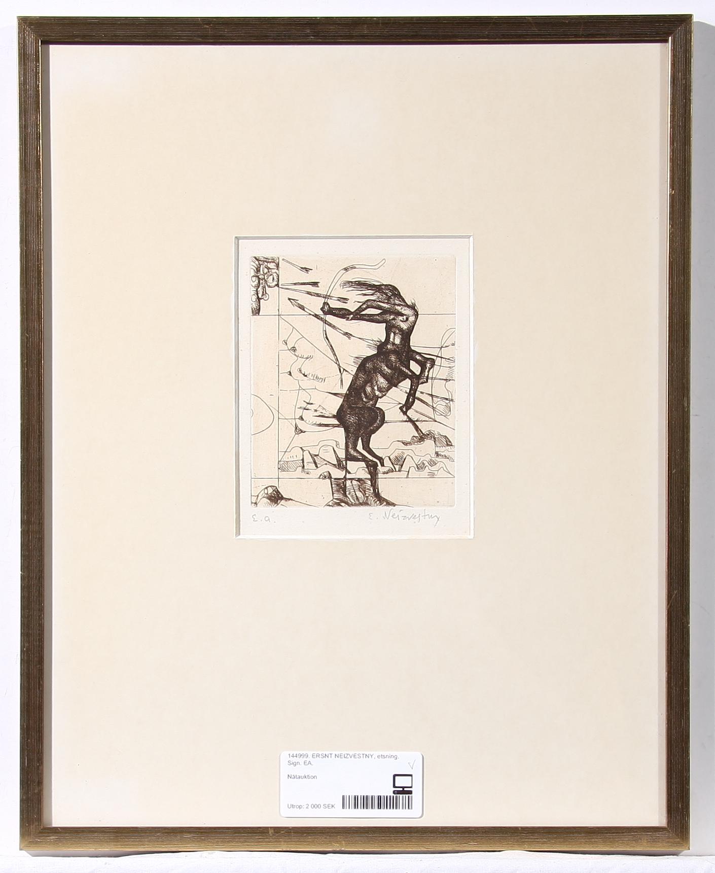 ERNST NEIZVESTNY, etsning. Sign. EA.