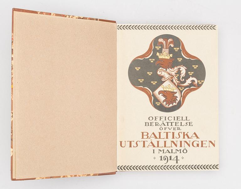 AHLSTRÖM, H. FR. 3 band "Officiell berättelse öfver Baltiska utställningen i Malmö 1914".