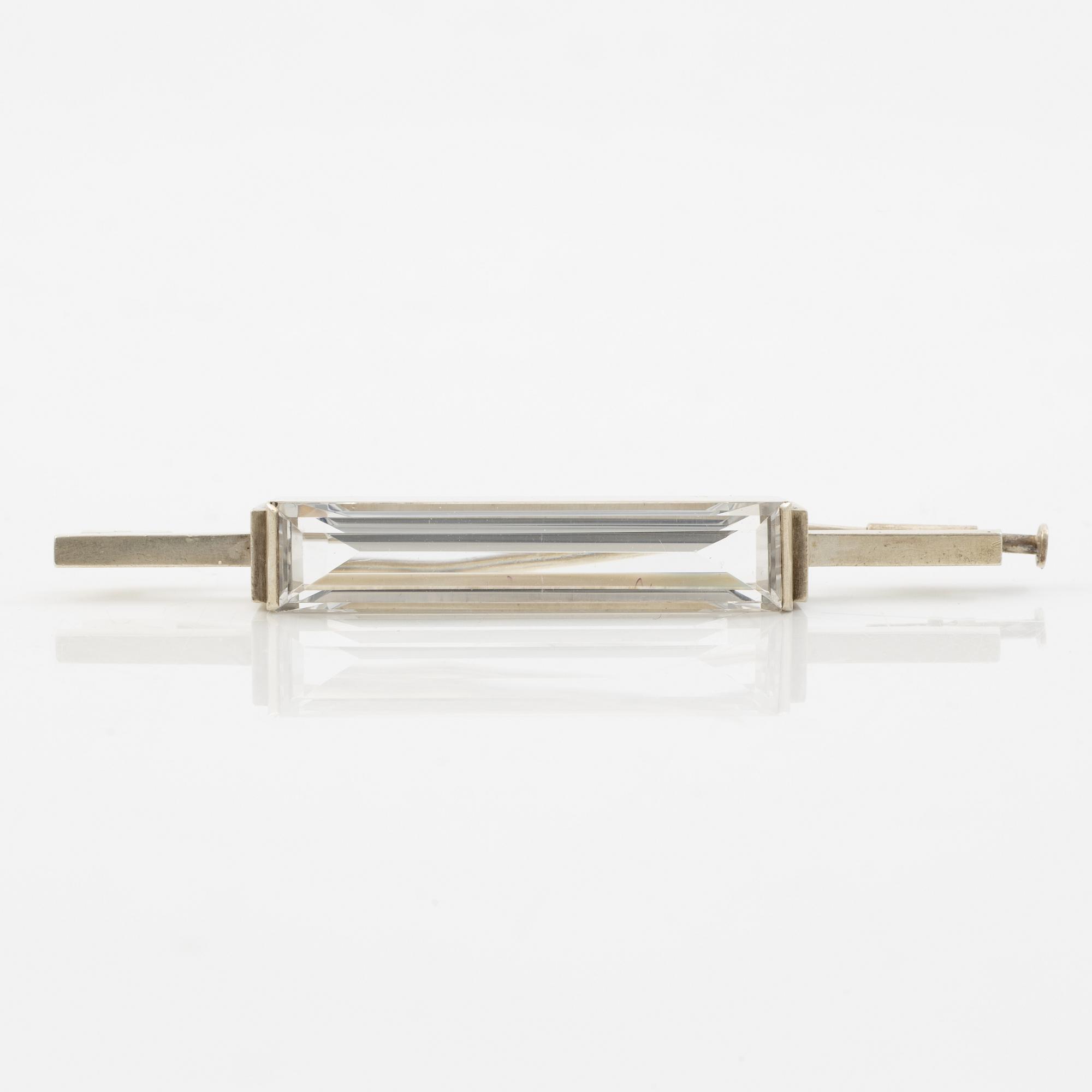Wiwen Nilsson, brooch silver with rock crystal.
