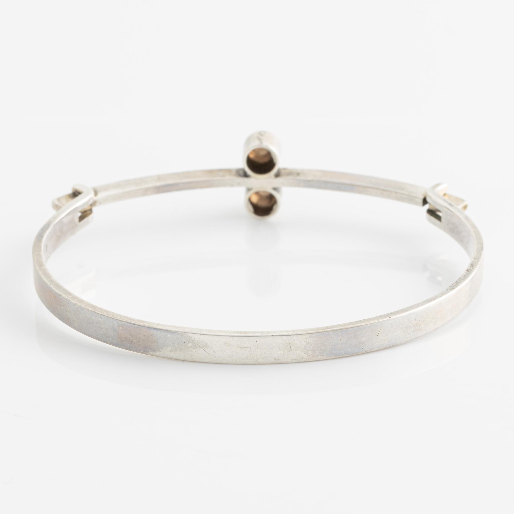 Armring silver med rökkvarts.