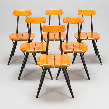 Ilmari Tapiovaara,  A set of six 1960's 'Pirkka' chairs, for Laukaan Puu.