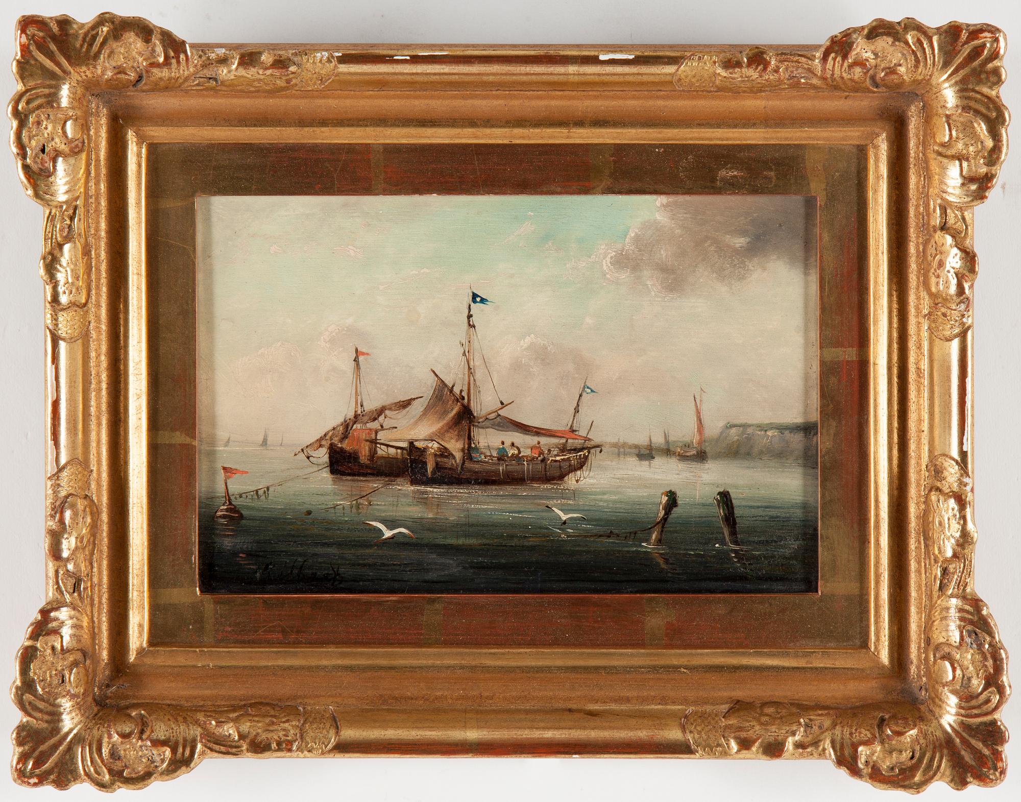 OKÄND KONSTNÄR, ett par, olja på pannå, otydligt signerade, 1800-talets andra hälft.