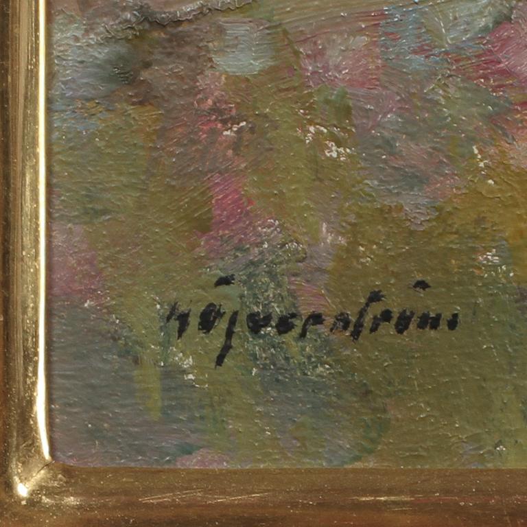 HUGO ÖFVERSTRÖM, olja på pannå, signerad.