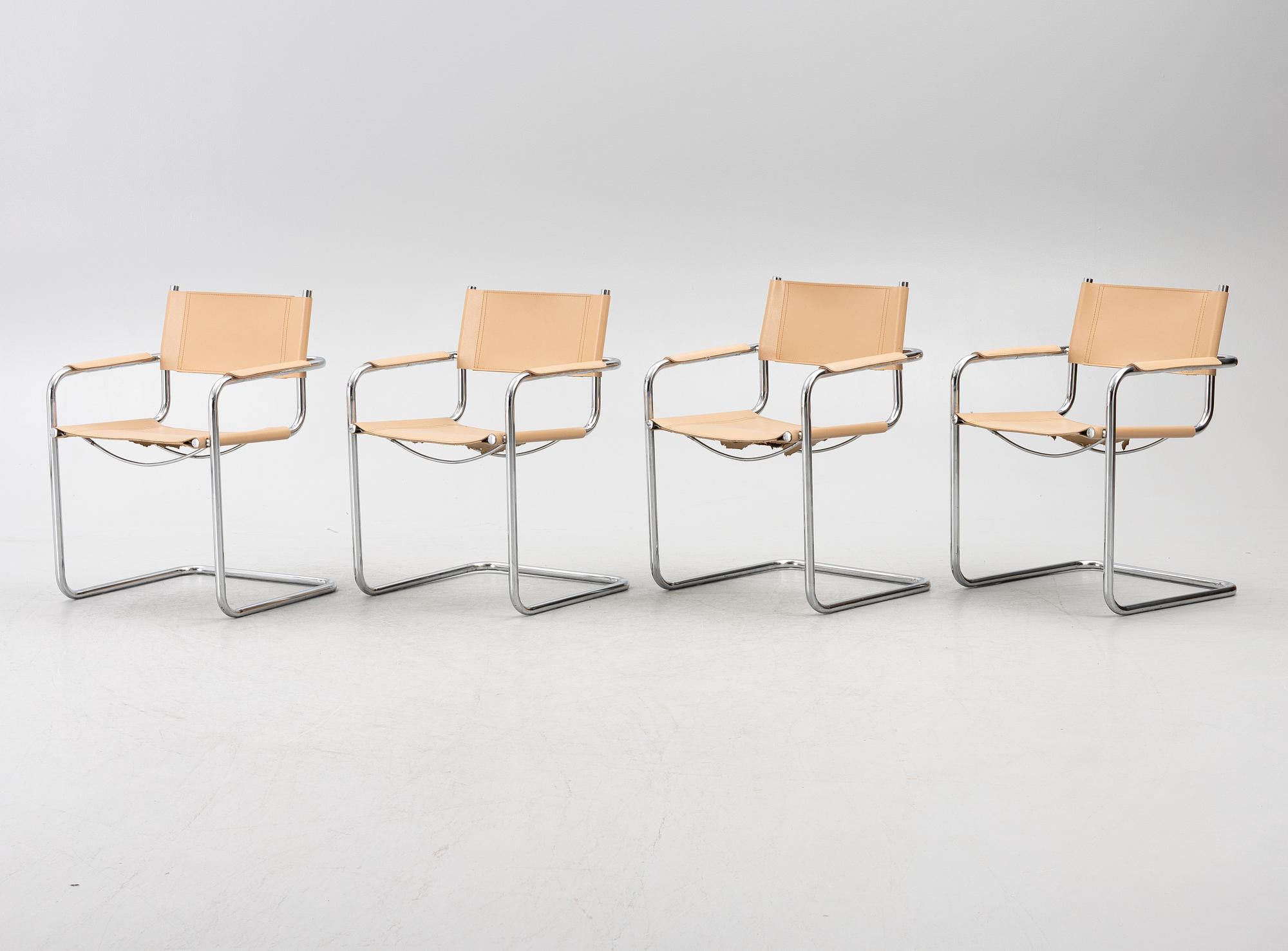 Four armchairs, end of the 20th century.