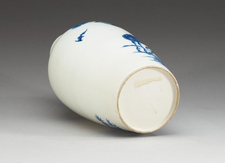 A blue and white vase, Presumably Republic.