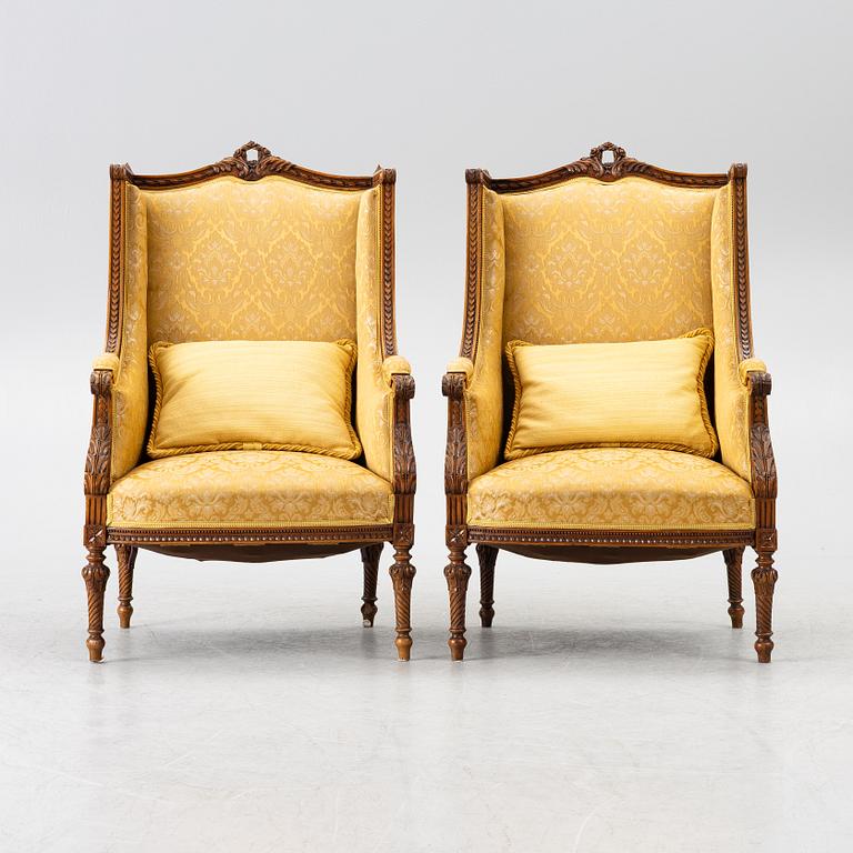 A pair of Louis XVI-style armchairs, around 1900.