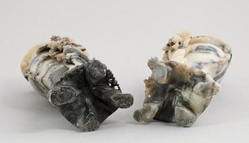 VASER, 1 par, soapstone, Kina, 1800-/1900-tal.